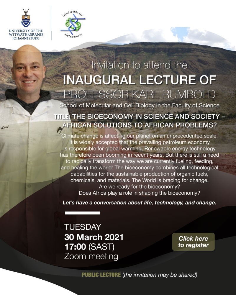 Inaugural lecture of  Professor Karl Rumbold